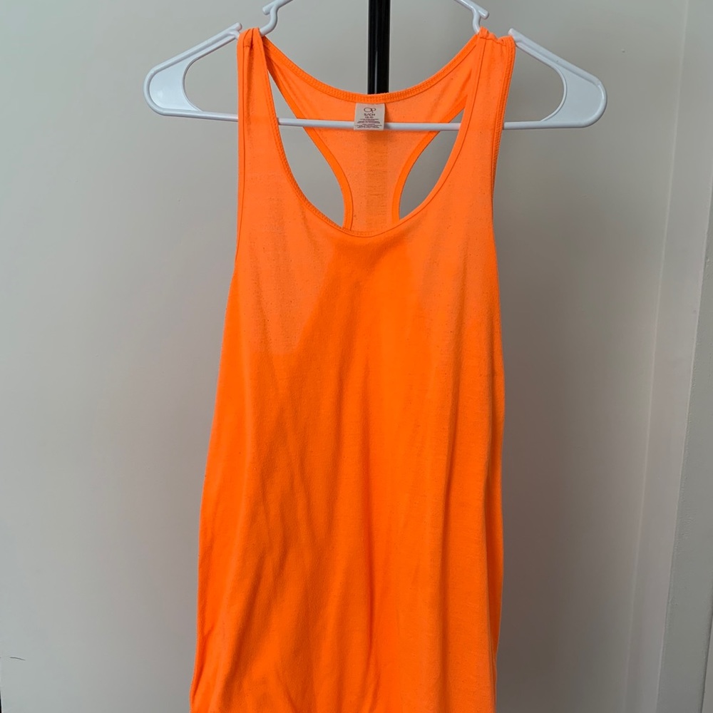Neon orange racer back tank